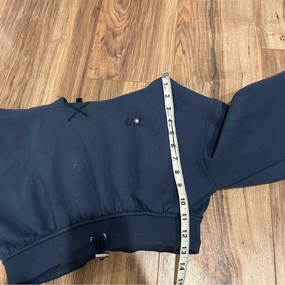 For Love & Lemons Navy Blue Crop Josie Sweatshirt - Picture 8 of 11